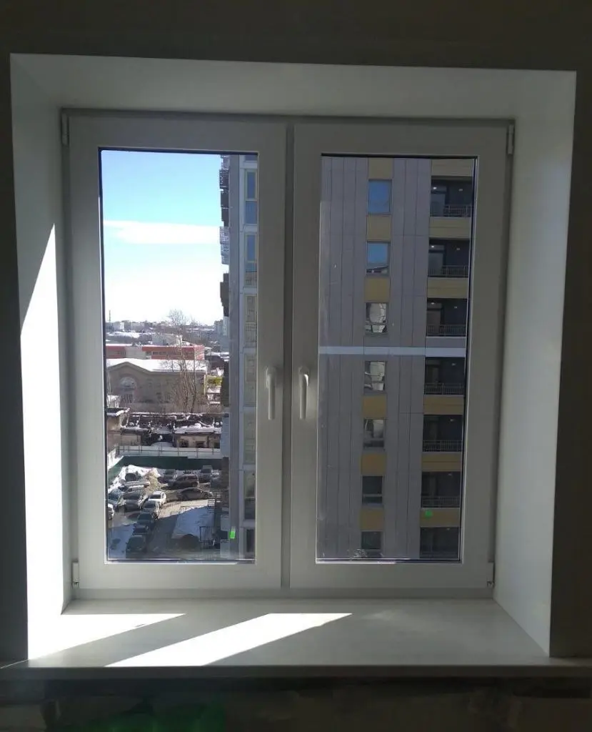 окно двухстворчатое с полной внутренней отделкой