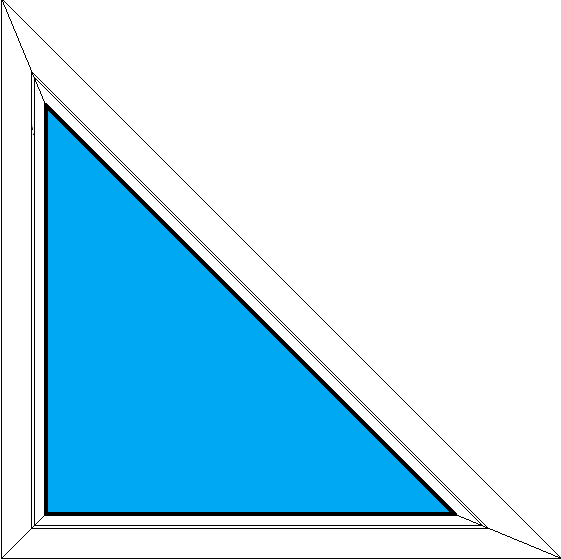 Дачное треугольное окно глухое 800-800 мм