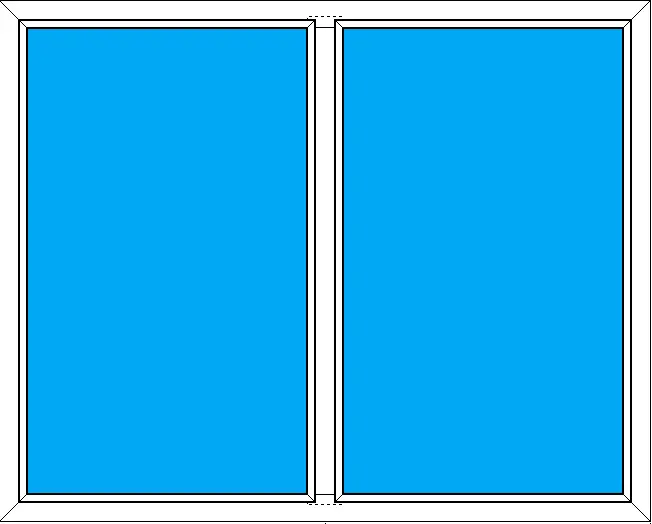 Дачное глухое пластиковое окно из 2 частей 1200-1500 мм