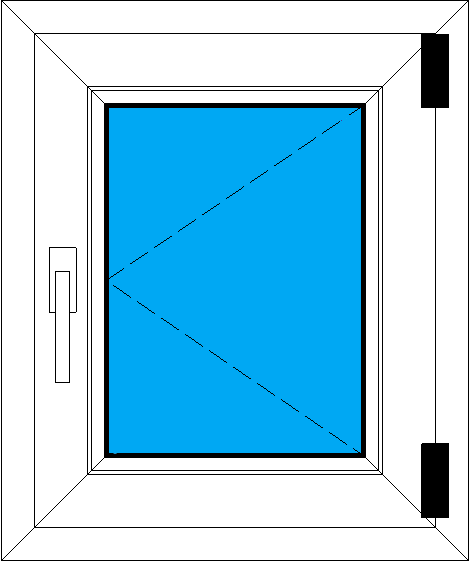 Одностворчатое пластиковое окно для дачи поворотное 600-500 мм