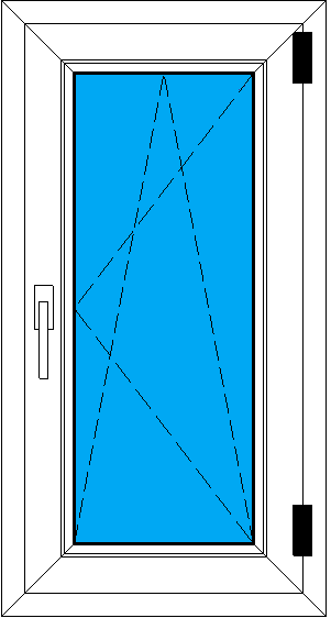 Одностворчатое поворотно-откидное пластиковое окно 500-950 мм