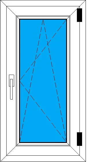 Одностворчатое поворотно-откидное пластиковое окно 500-950 мм