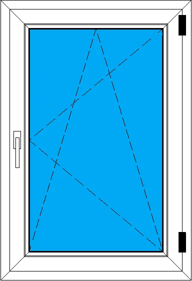 Дачное одностворчатое поворотно-откидное пластиковое окно 750-1100 мм
