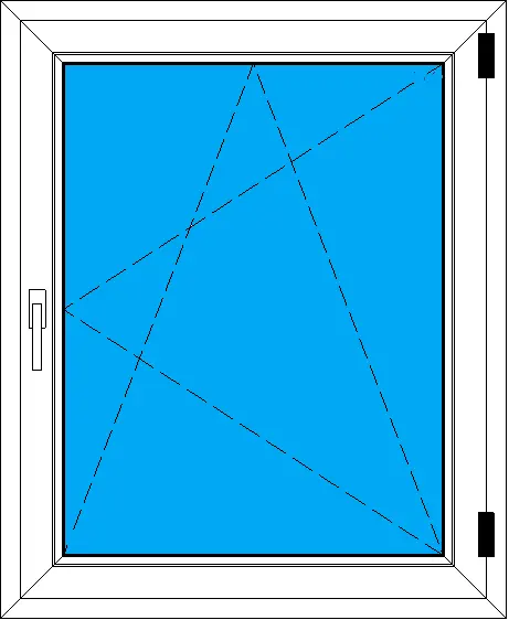 Одностворчатое поворотно-откидное пластиковое окно для дачи 900-1100 мм