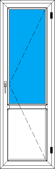 Пластиковая дверь на дачу поворотная 670-2050 мм