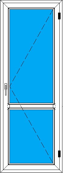 Пластиковая дверь на дачу поворотная 750-2080 мм