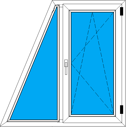 Трапециевидное дачное окно 1200-1200 мм