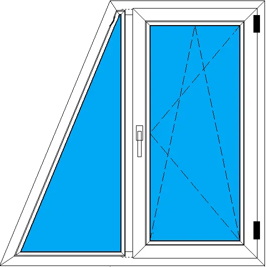 Трапециевидное дачное окно 1200-1200 мм