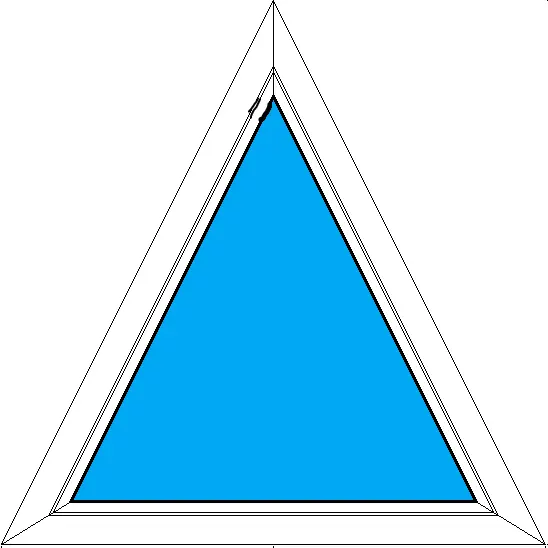 Треугольное окно глухое на дачу 800-800 мм