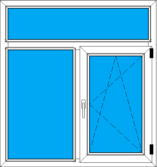 окно двухстворчатое с фрамугой
