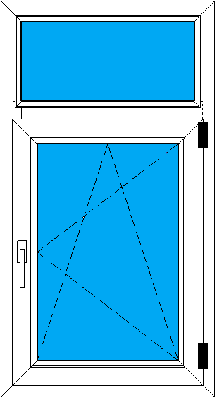 окно одностворчатое с фрамугой вверху