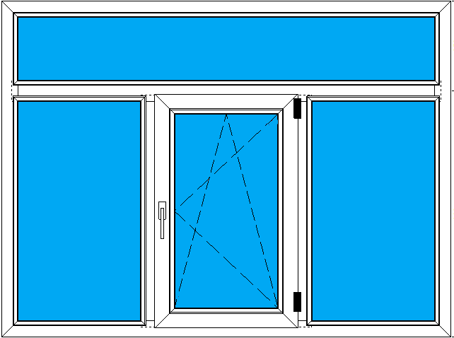 окно трехстворчатое с фрамугой