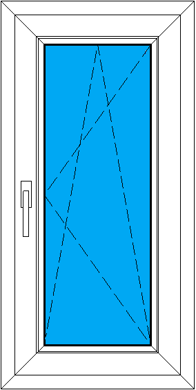 одностворчатое пластиковое окно пвх с поворотно-откидной створкой