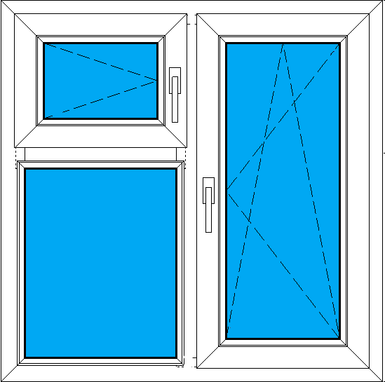 пластиковое окно с форточкой и поворотно-откидной створкой
