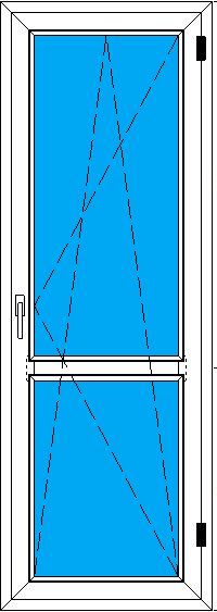 балконная дверь со стеклопакетом и импостом