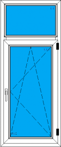 одностворчатое окно ПВХ с фрамугой 700-1900 мм