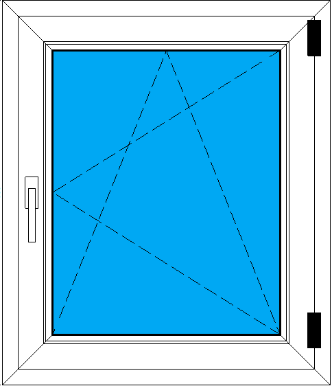 Рисунок готового одностворчатого окна 730х855 мм