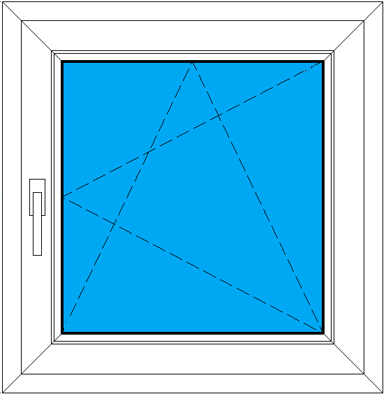 Рисунок готового 1-створчатого окна 715х715 мм