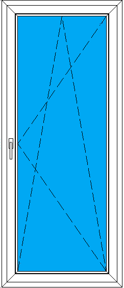 Рисунок готовой двери из оконного пластикового профиля одностворчатой 843х2000 мм