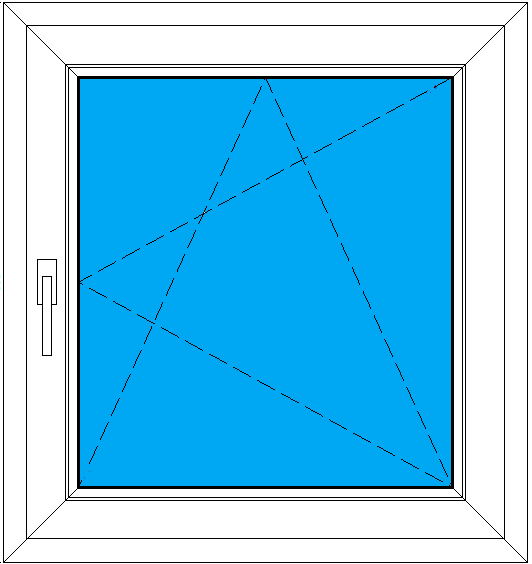 Рисунок изготовленного одностворчатого окна ПВХ 782х835 мм