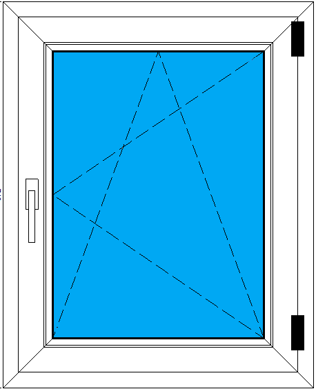 Рисунок изготовленного окна пластикового одностворчатого 700-872 мм
