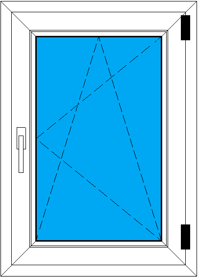 Рисунок изготовленного 1-створчатого окна 622-870 мм