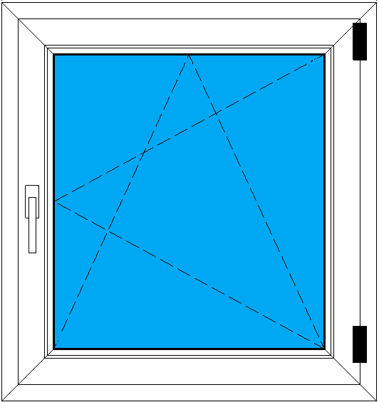 Рисунок готового одностворчатого окна 803-855 мм