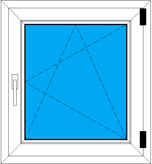 Рисунок готового одностворчатого окна ПВХ 700-760 мм