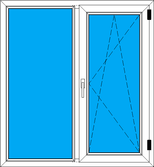 Рисунок изготовленного двухстворчатого окна 1200-1304 мм