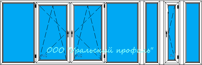 рисунок пластиковых рам 3120х1490 мм