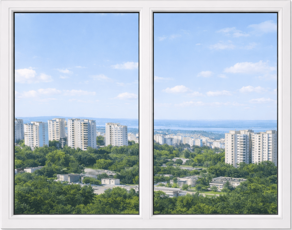 пластиковое окно пвх глухое двухстворчатое